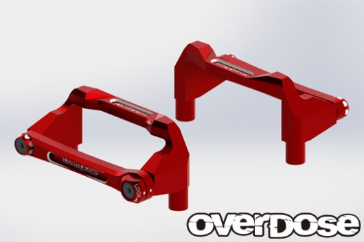 Weld OverDose アルミバッテリーホルダー&プレートセット Overdose Aluminum Battery Holder Set Purple For 1/10 RC Drift
